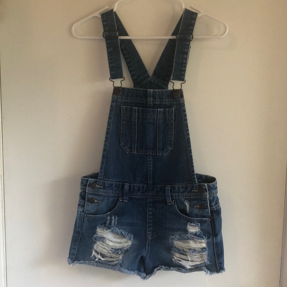 Jean short overalls